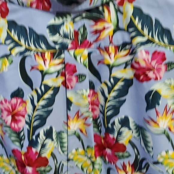Ralph Lauren blue tropical floral Hawaiin shirt size XL 100 percent cotton - Picture 3 of 10